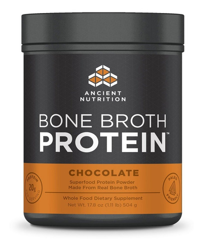 Ancient Nutrition Bone Broth Protein Powder, Chocolate Flavo