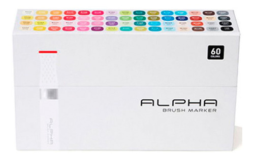 Plumones Punta Pincel Alpha Brush Set 60 Colores