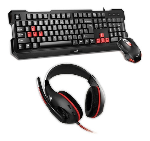 Set Pack Combo Gamer Teclado + Mouse + Audifonos Genius