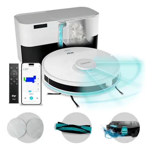 Robô Aspirador de Pó WAP ROBOT W4000 - Estação Autolimpante, Mape...