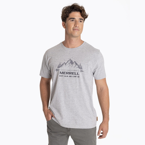 Polera M/c Merrell Front Print Gris Hombre