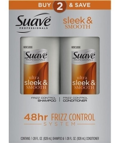 Suave Ultra Sleek Smooth Shampoo Y Acondicionador 828ml