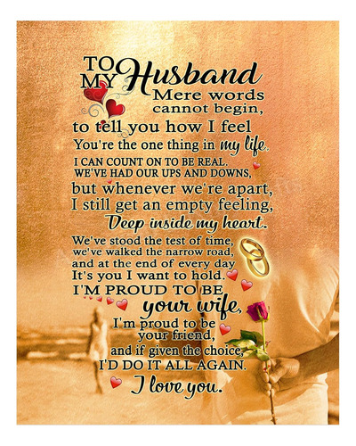 Para Mi Esposo Te Amo Poema De Amor Arte De Pared, Deco...