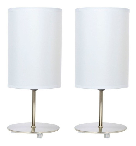 Lámpara De Mesa Niza X2 Unidades Con 1 Luz Rosca E27 Blanca 