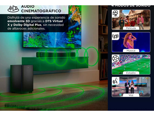 Barra De Sonido Philips Tab530977 Con Subwoofer Inalámbrico