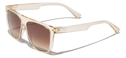 Anteojos de sol Hawkers Lifestyle Runway diseño Champagne armazón champagne transparente y lente marrón
