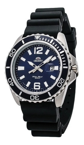 Reloj Orient Diver's 200m Malla Caucho Fondo Azul Fune3005d0