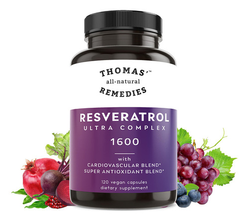 Thomas' All-natural Remedies Resveratrol 1600mg Suplemento A