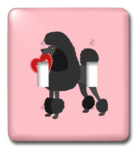 Black Poodle Valentine Xoxo Dog Cubierta Para Luz