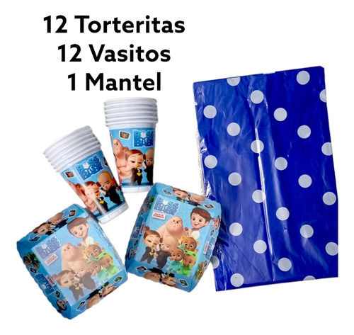 Plato Tortera Vaso Jefe En Pañales Fiesta Boss Baby Infantil