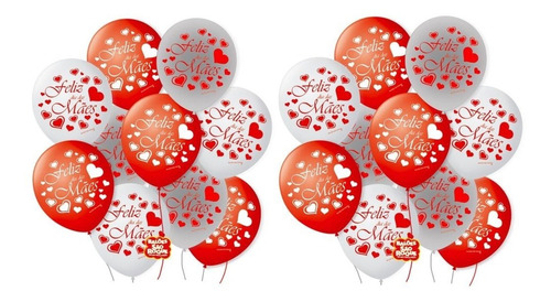 50 Unidades - Balão - Bexiga Feliz Dia Das Mães