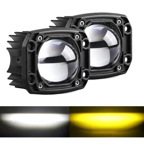 Par De Faros De Led Bicolores Embutidos Redondos