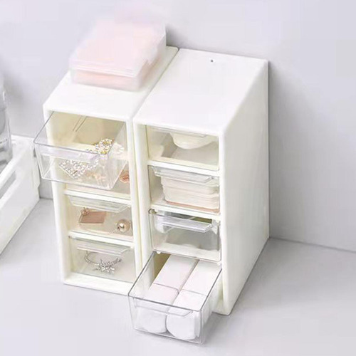 2 Caja Organizadora Pequeña Con 4 Cajoneras Para Papelería Color Fix Fix