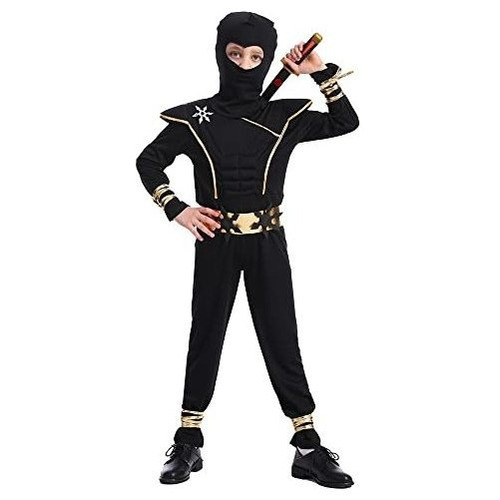 Dsplay Boys Ninja Costume Cosplay Niño Muscle Ninja Outfit H