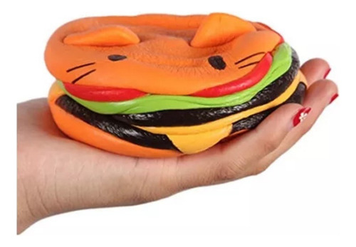 Ssd Hamburguesa Con Cara De Gato Gigante, Blando, Pan