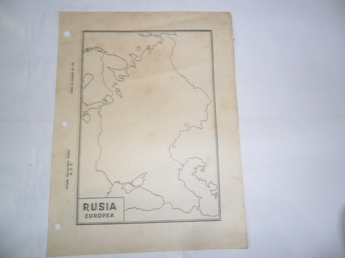 Rusia Antiguo Mapa Croquis Cartografico Escolar M.e.h