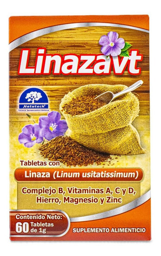 Linaza Vt 60 Tabs 1g Linaza Complejo B Vitamina A, C, D Hier Sabor Sin Sabor