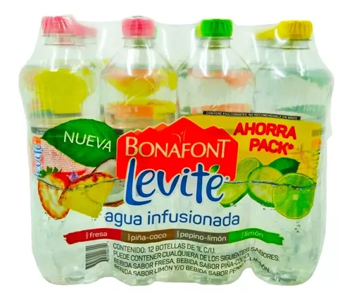 Agua Bonafont Levite 12 Pzas De 1 Litro Sabores Pack
