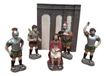 Comprar Nacimiento Navideño Jesús Con Soldados 6pz Resina