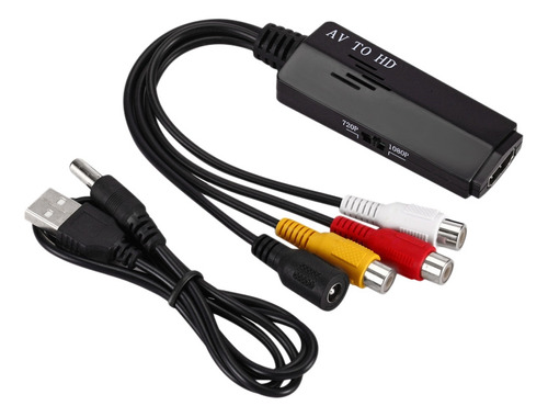 Adaptador Conversor De Audio Y Vídeo Compatible Rca/av De 10