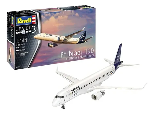 Embraer 190、A320、3点セット Embraer 190 Lufthansa New Livery - 1/144 - Revell 03883 | Frete grátis