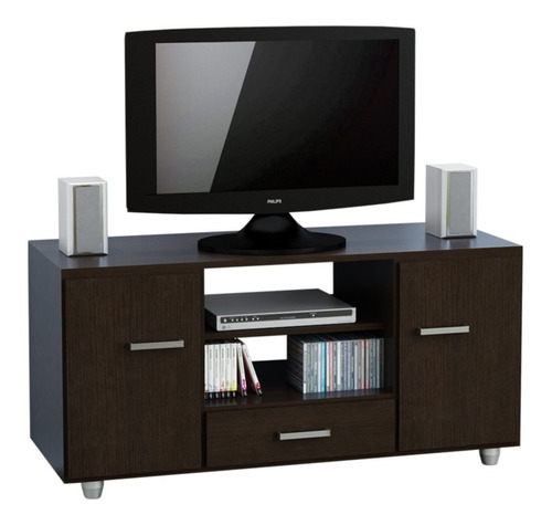 Rack Home Theater Tv Organizador Puertas Modular Wengue