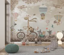 Comprar Mural Infantil Vinilo Jirafa Animales Nena Dormitorio  X M2