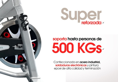 Imagen 3 de 10 de Bicicleta Fija Spinning Profesional Gimnasio 61kg Anti Shock