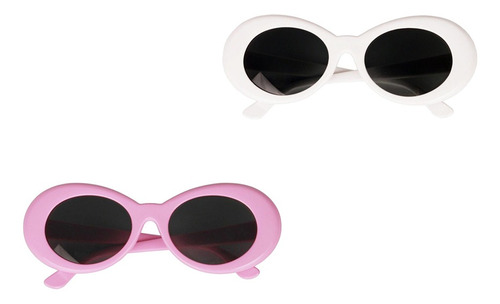 2x Retro Lentes De Sol Clout Oval Regalo Lindo Adorno Ligero