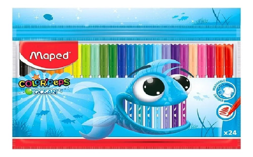 Plumones Rotuladores Lavables Color Peps Ocean Con 24 Maped
