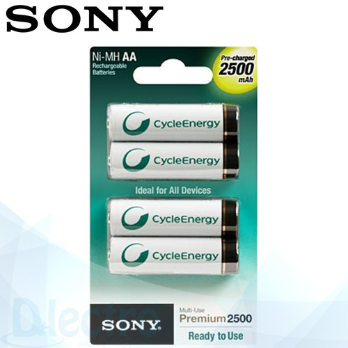 Pilas Sony 2500mah Aa Recargables X4 Unid En Blister Dlectro