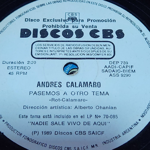 Simple Andres Calamaro Discos Cbs C3