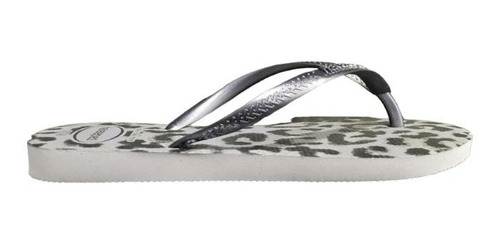 Imagen 3 de 3 de Havaianas Slim Animals 1765 Cinza Negro Lefran