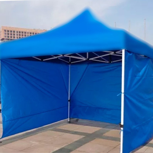 Toldo Plegable 3x3 Acero Reforzado Y Paredes 100%impermeable Color Azul