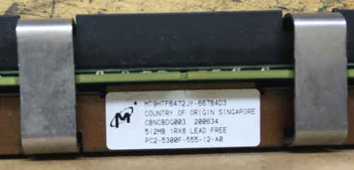 Imagem 2 de 4 de Memoria Micron 512mb 1rx8 Ddr2 667 Pc2 5300f Ecc Mac Pro