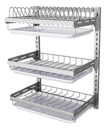 Estante Para Plato Acero Inoxidable Drenaje Rack Cocina Caja