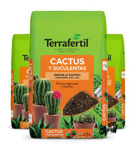 Sustrato Cactus Y Suculentas 5dm3 Terrafertil - Gori Grow