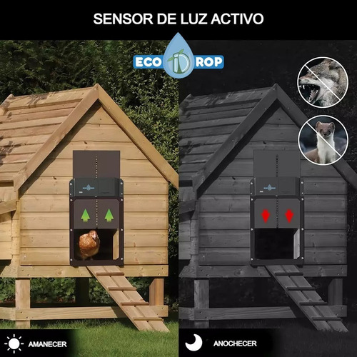 Imagen 3 de 4 de Puerta Automática A Pilas Para Gallinas, Aves. Anti Zorros