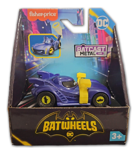 Carro/caminhonete Em Miniatura Fisher-price Batwheels 1:55 Roxo Ban O Batmóvel Com Cinto