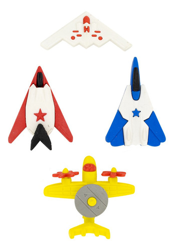 Goma De Borrar Diseño Aviones E-2 F22 B2 F117 1 Set X 4 Uni