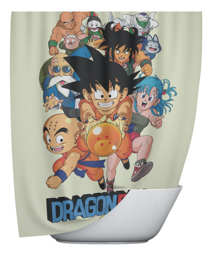 Dragon Ball Anime Goku Cortina Baño Personalizada 180x150cm