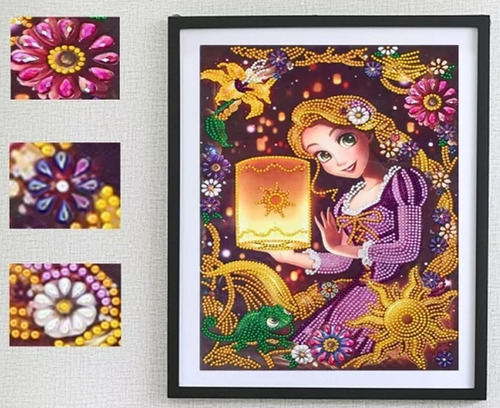 Pintura Com Diamantes - Diy 5d Strass - Rapunzel - 30x40 Cm