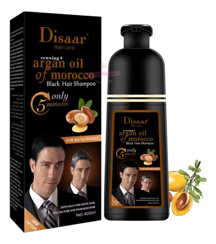 Shampoo Tinte Negro Para Cabello Barba Bigote