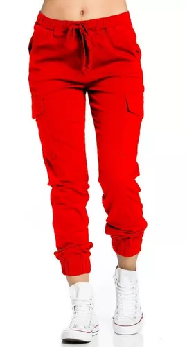 Pantalón jogger para mujer rojo Bolf W5071 ROJO