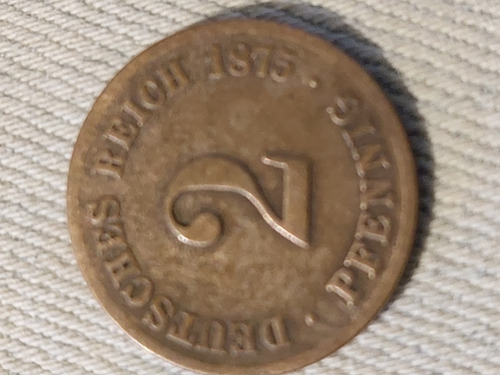 Moneda De Alemania 2 Peniques 1875 Imperio Alemán Cobre