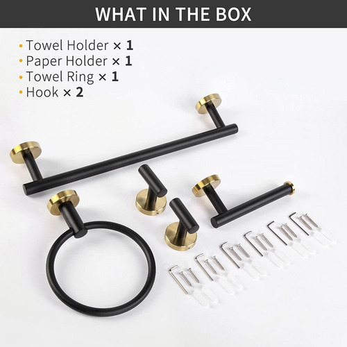 Imagen 4 de 12 de Juego De Accesorios De Baño De Acero Inoxidable Para Baño, 5