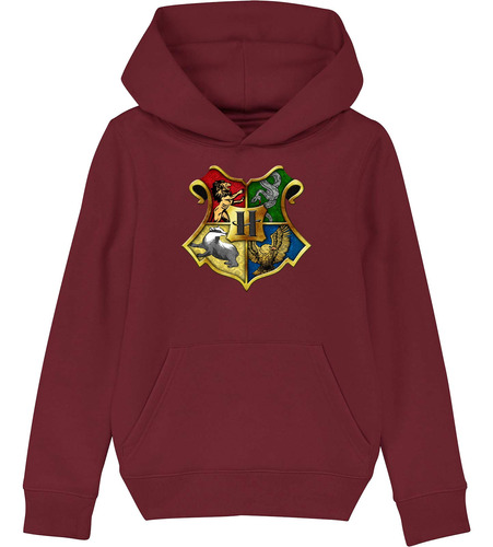 Buzo Canguro Hoodie Harry Potter Escudo Color - Unisex