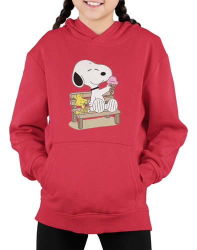 Poleron Infantil Niña Snoopy Charlie Brown Helado Estampado Algodon