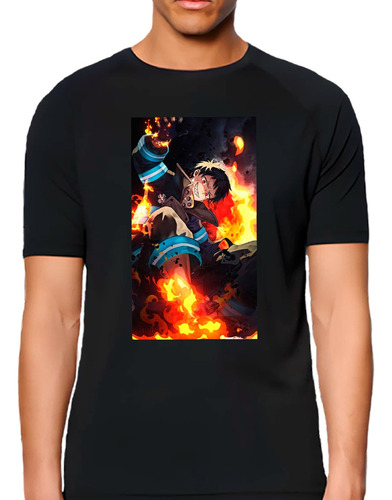 Remera Fire Force Unisex Shinra Kusakabe Personaliza Algodón