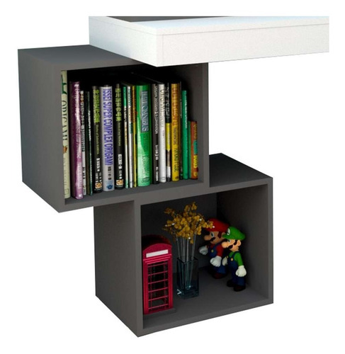 Imagen 4 de 6 de Escritorio Con Biblioteca En Madera Lacada Ref: Groot